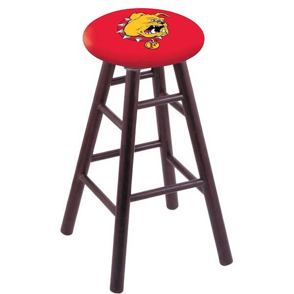 Holland Bar Stool Co Oak Bar Stool, Dark Cherry Finish, Ferris State Seat RC30OSDC - main